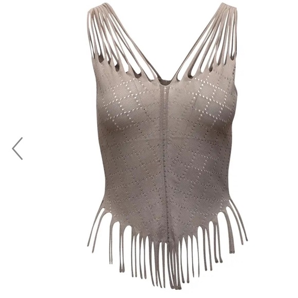Christian Dior Grey Sleeveless Knit Top - Picture 1 of 8